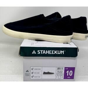 Staheekum Size 10 M FLIPSIDE Black Suede Slip On Loafers New Men's Shoes